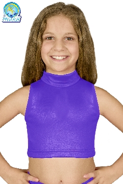 TOP LYCRA SCOLLO AMERICANO VIOLA DANZA BAMBINA